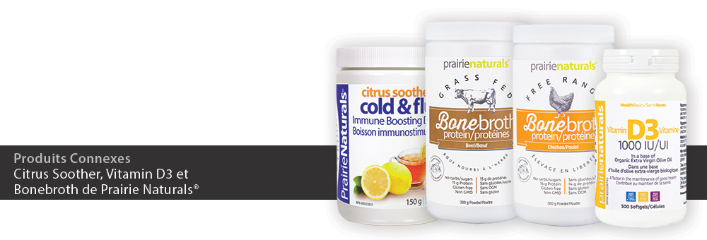 Citrus Soother, Vitamin D3 et Bonebroth de Prairie Naturals
