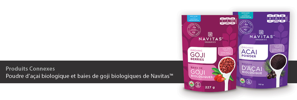 Poudre d'açai biologique et baies de goji biologiques de Navitas