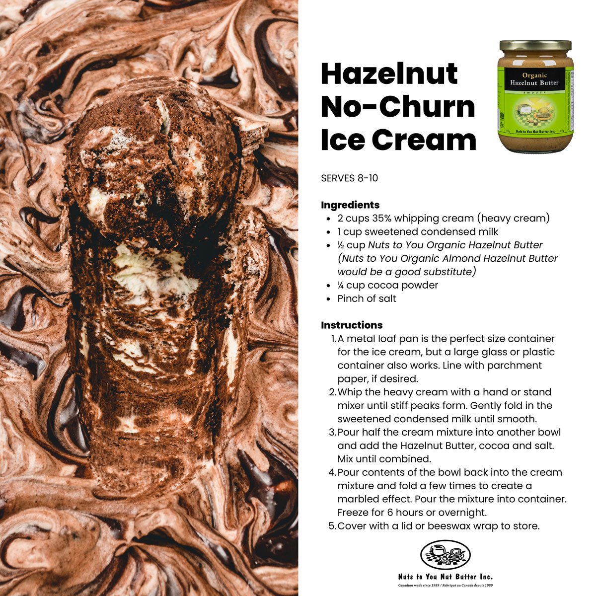 Hazelnut No-Churn Ice Cream