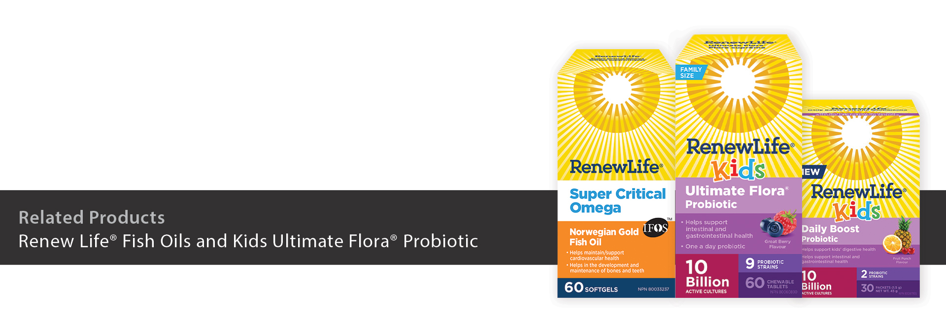 Renew Life Fish Oils and Kids Ultimate Flora Probiotic 