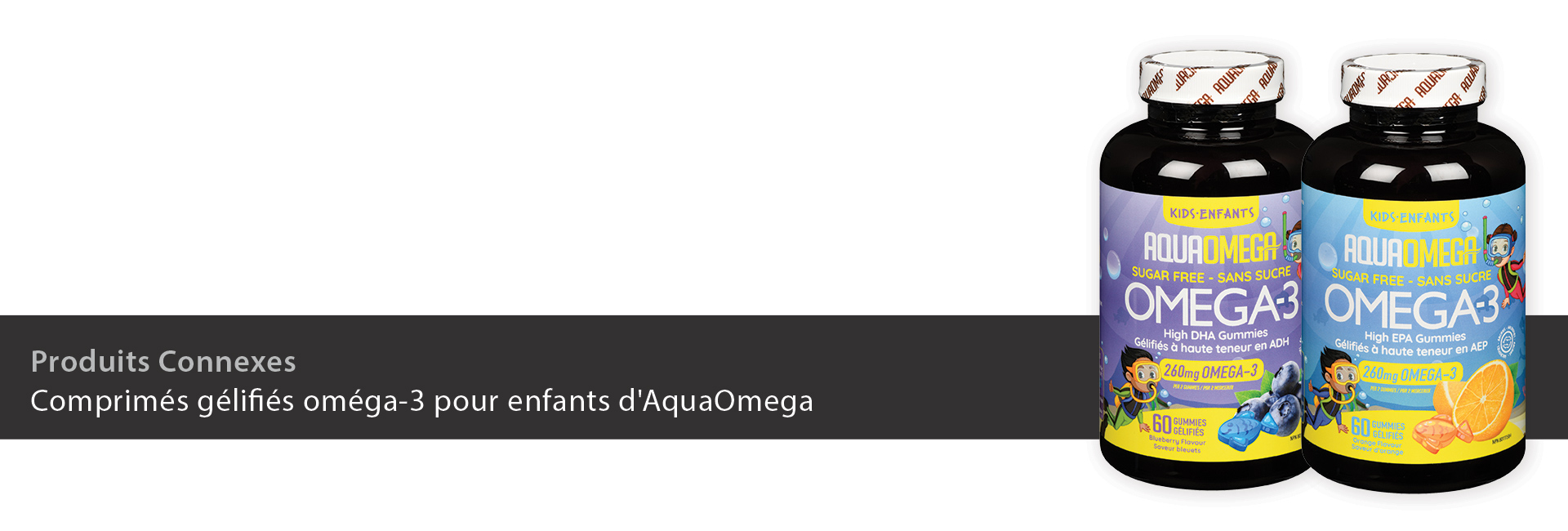 Comprimés gélifiés oméga-3 pour enfants d'aquaOmega