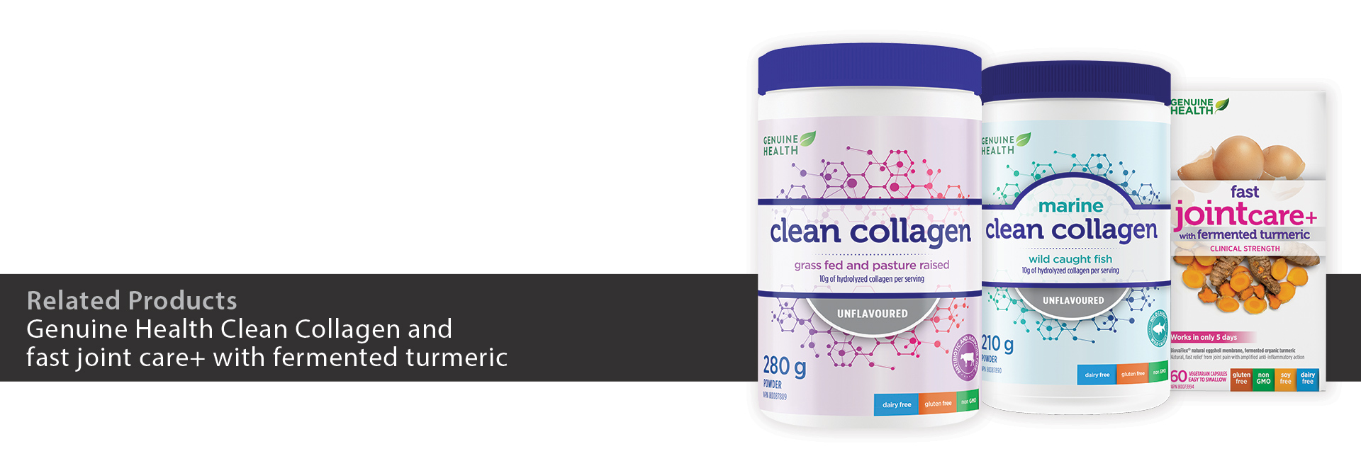 Genuine Health Clean Collagen and fast joint care+ with fermented turmeric