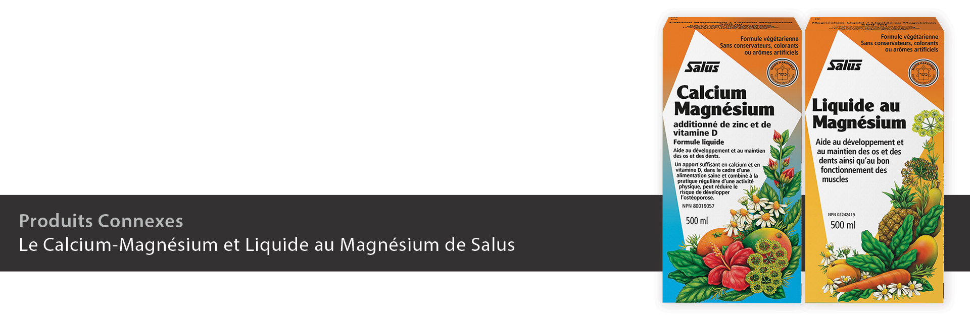 Calcium-Magnésium et Manésium liquide de Salus